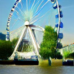 generated: a view of the Milllenium Wheel from the Thames #4